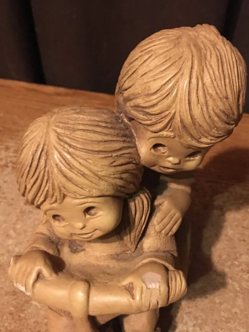 FANNYKINS FIGURINE BILL MACK SOLAR STATUARY EASY RIDER GIRL AND BOY ON TRICYCLE
